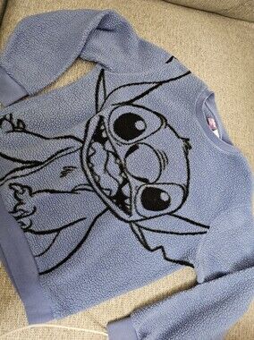 Stitch Fleece Pullover Sweatshirt in Periwinkle Blue